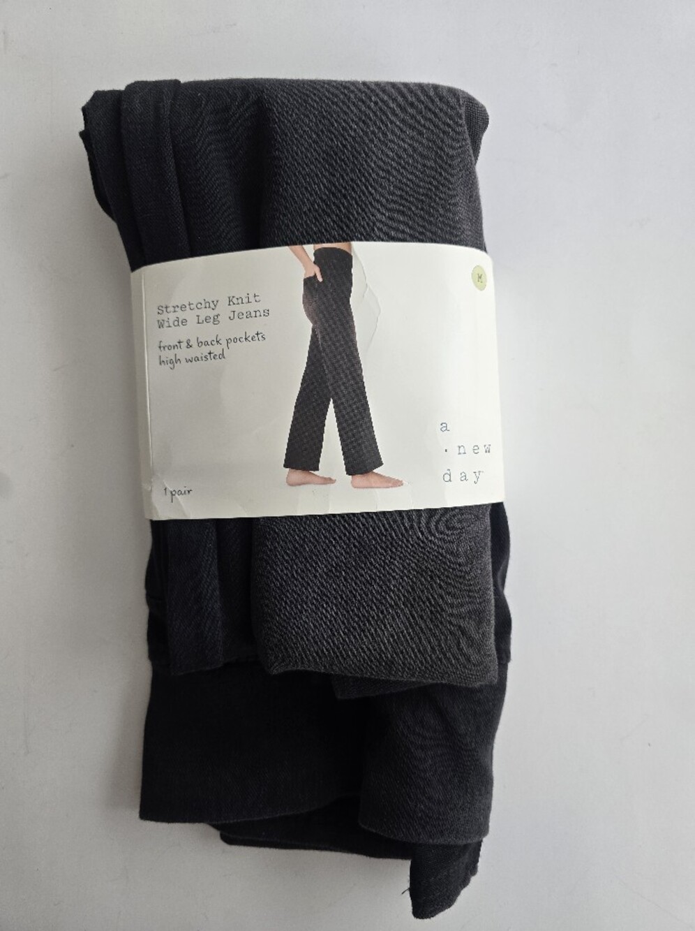 a new day Women's Stretch Knit Wide Leg Jeans